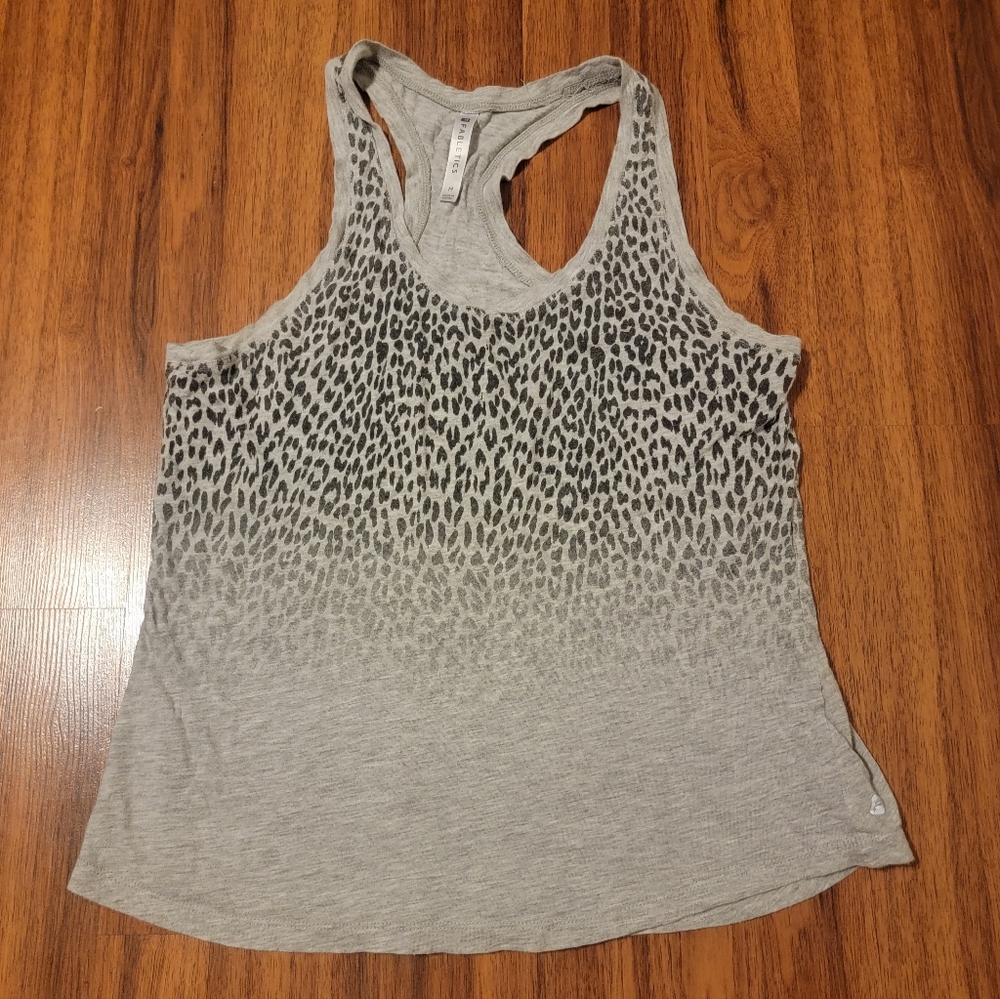 Fabletics Grey Animal Print Ombre Tank Top - Size Medium